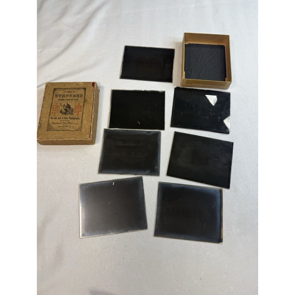 Antique Glass Plate Negatives Lot of 7 Victorian Architecture Houses Standard